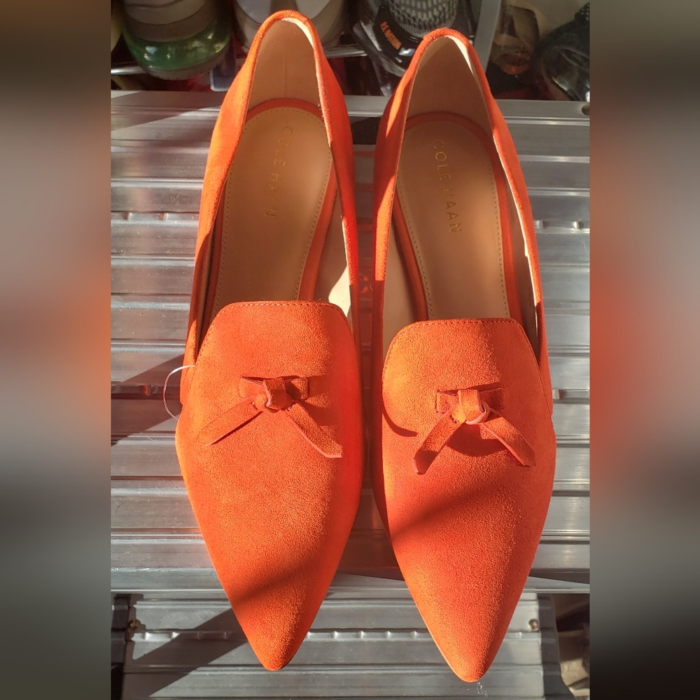 Orange Suede Women's Loafers